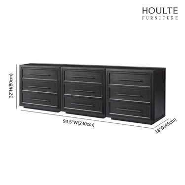 Alvar 94.5″ Oak 9-Drawer Chest(Set of 3)