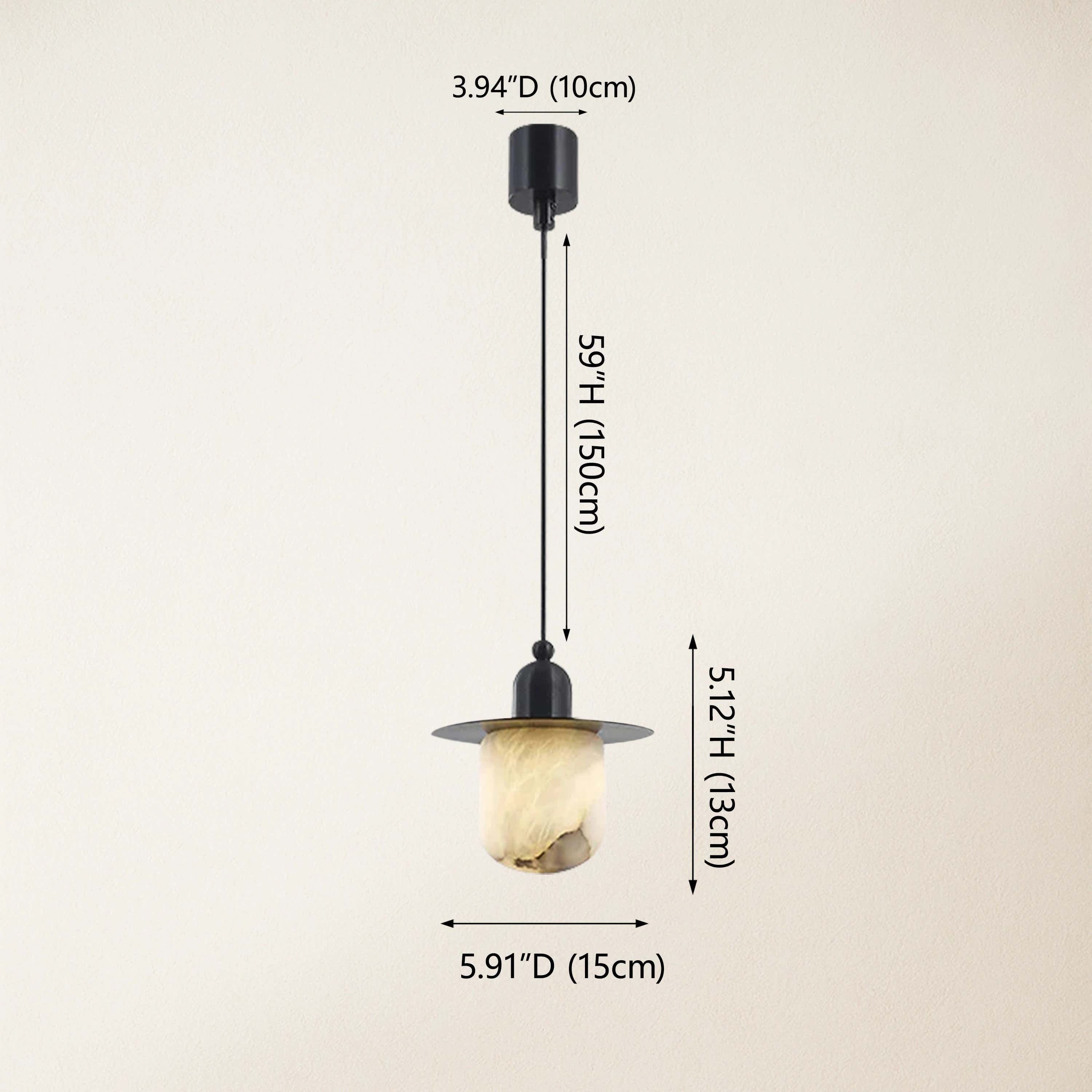 Bloom Alabaster Grace Pendant 6" H