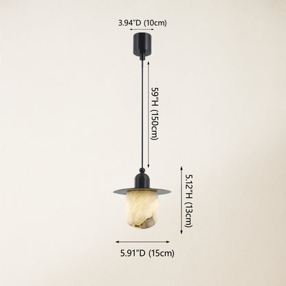 Bloom Alabaster Grace Pendant 6" H