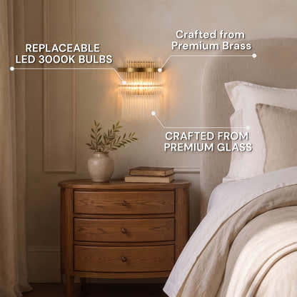 Virellune Glass Rod Half-Round Wall Sconce 9"W