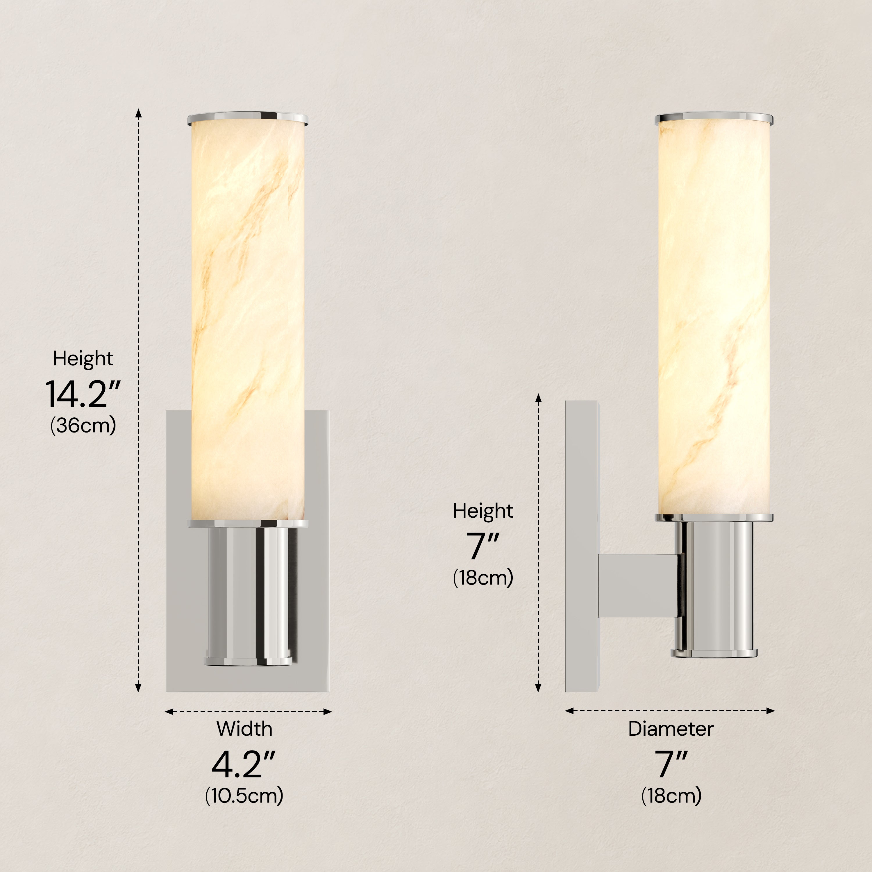 Nuvarelle Resin Single Cylinder Wall Sconce 14.2"H