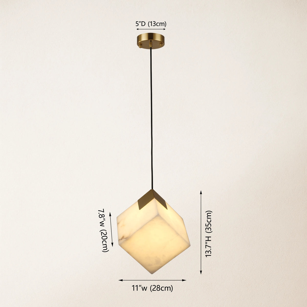 Dave Alabaster Pendant Light 11"W
