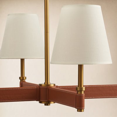 Corvella Leather Custom Linear Chandelier 62" 72"W