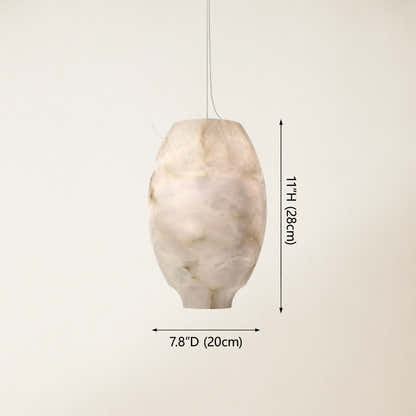 Dadaly Alabaster Lantern Small Art Round Pendant 8"W