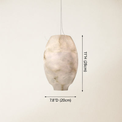 Dadaly Alabaster Lantern Small Art Round Pendant 8"W