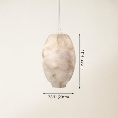 Dadaly Alabaster Lantern Small Art Round Pendant 8"W