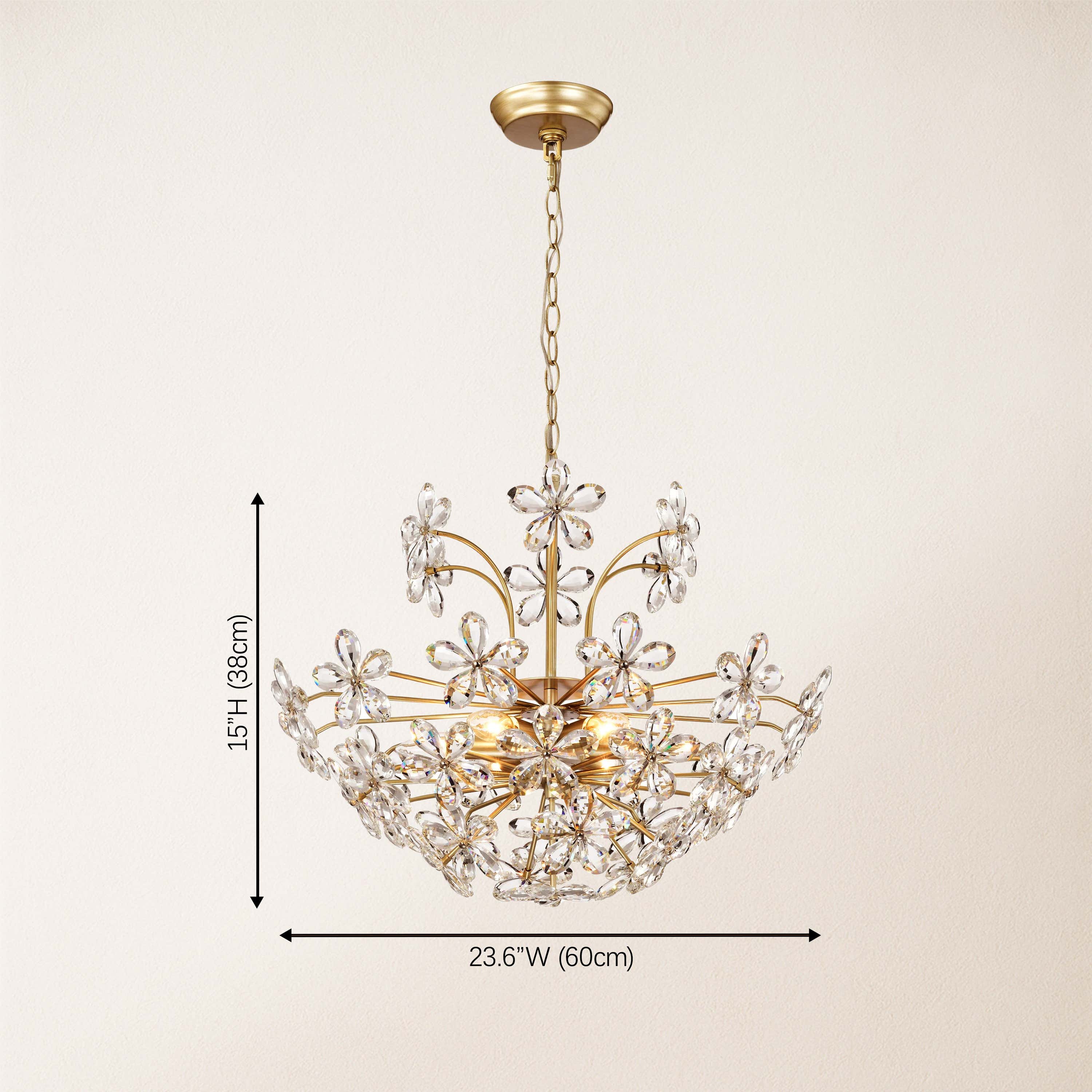 Liora Crystal Bloom Round Chandelier