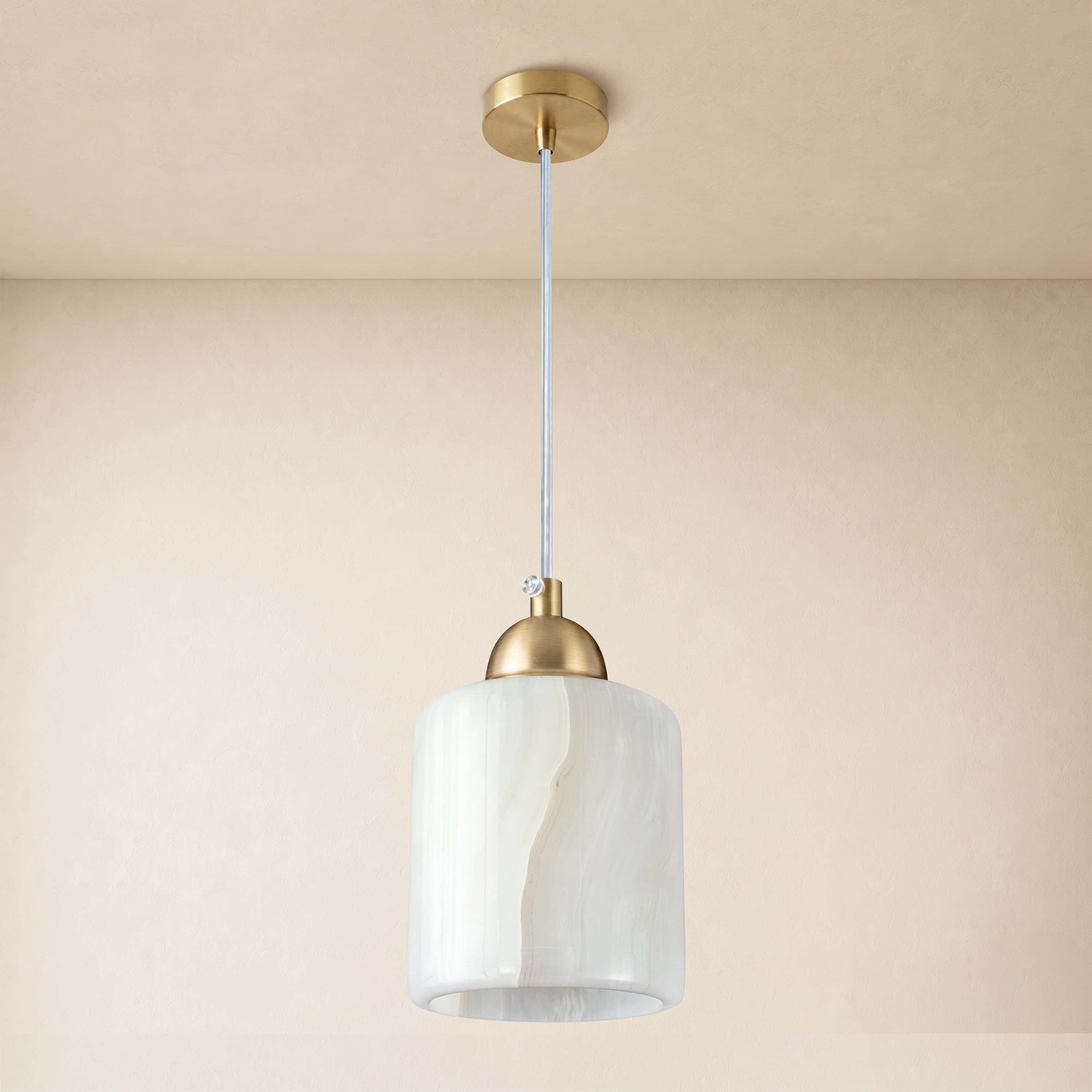 Pietra Ivory Stone Mini Pendant 3.5"D