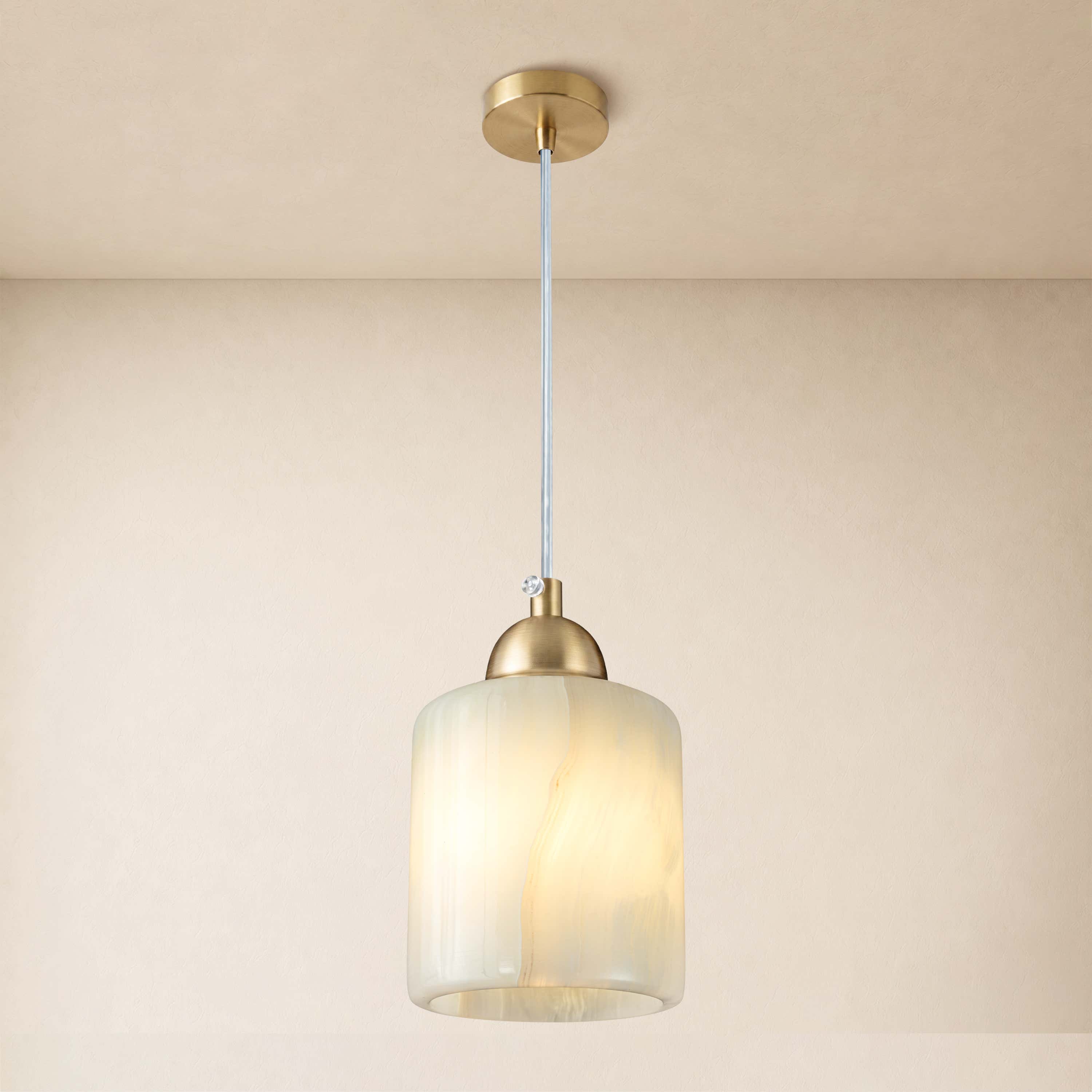 Pietra Ivory Stone Mini Pendant 3.5"D