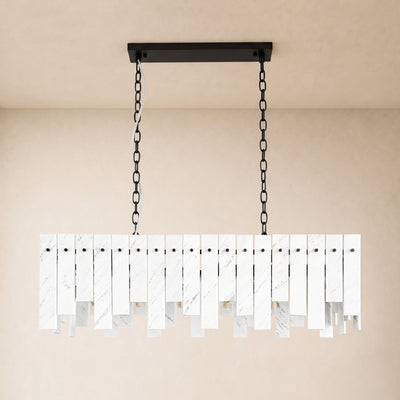 Pietra White Marble Rectangular Chandelier 36" 40"W