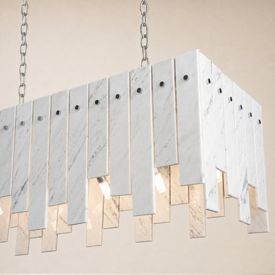 Pietra White Marble Rectangular Chandelier 36" 40"W
