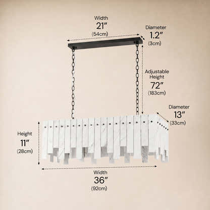 Pietra White Marble Rectangular Chandelier 36" 40"W