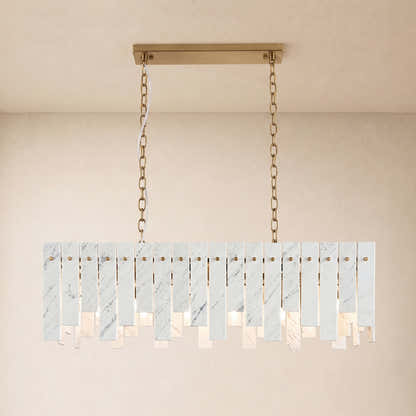 Pietra White Marble Rectangular Chandelier 36" 40"W