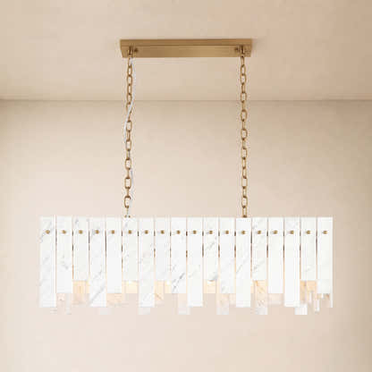 Pietra White Marble Rectangular Chandelier 36" 40"W