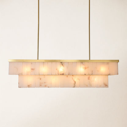 Solmare Alabaster Rectangular Chandelier 55"W
