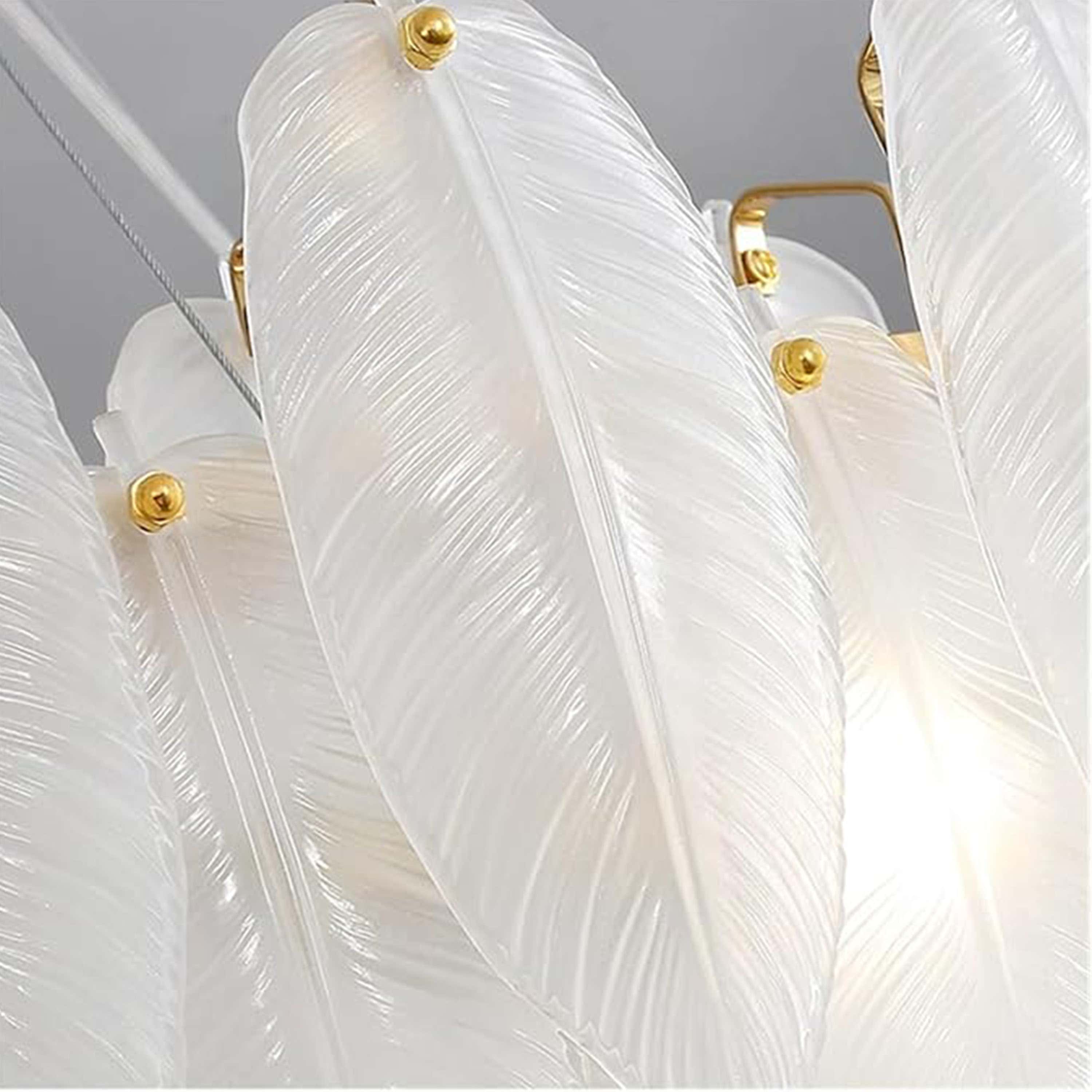 Avelis Glass Feather Round Chandelier 31.5"D
