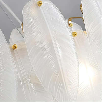 Avelis Glass Feather Round Chandelier 31.5"D