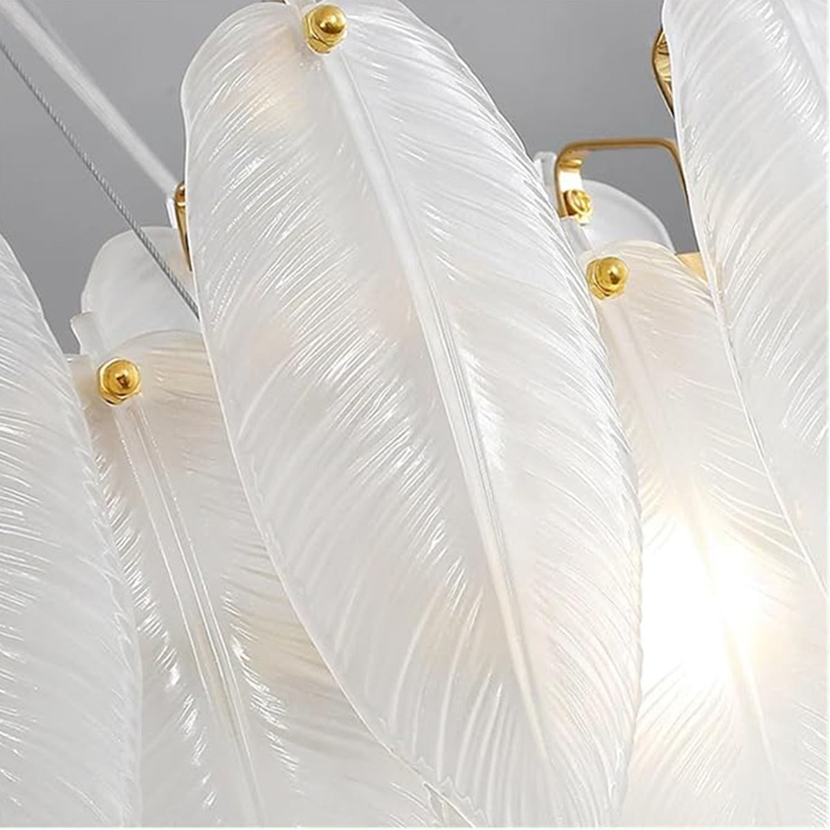 Avelis Glass Feather Round Chandelier 23.6"D