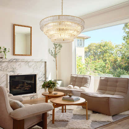 Ondalia Tiered Glass Round Chandelier 36"D