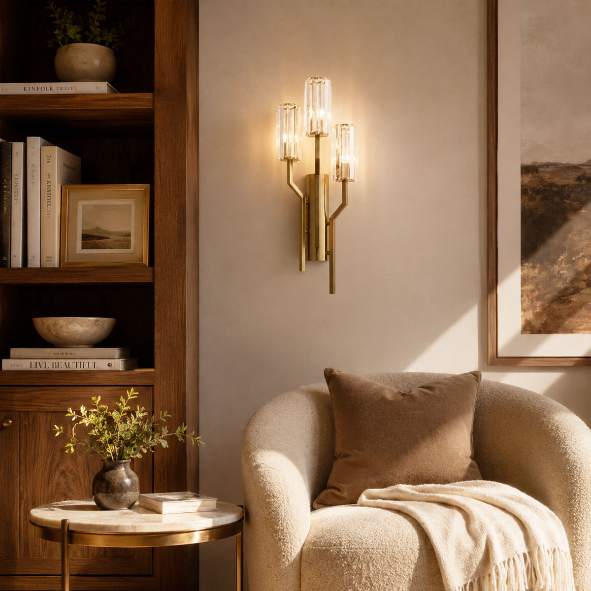 Zylia Crystal Cascading Wall Sconce