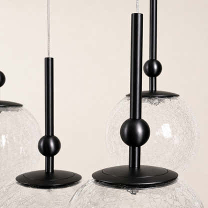 Elowen Crackled Glass Cluster Rectangular Chandelier