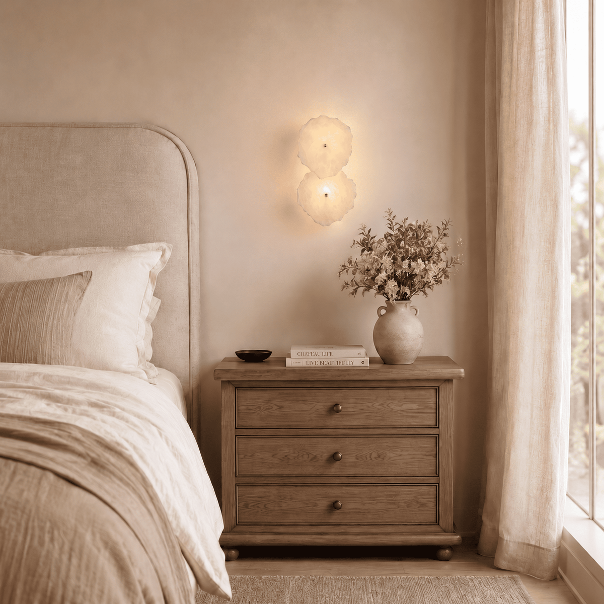 Moira Alabaster 2 Lights Wall Sconce