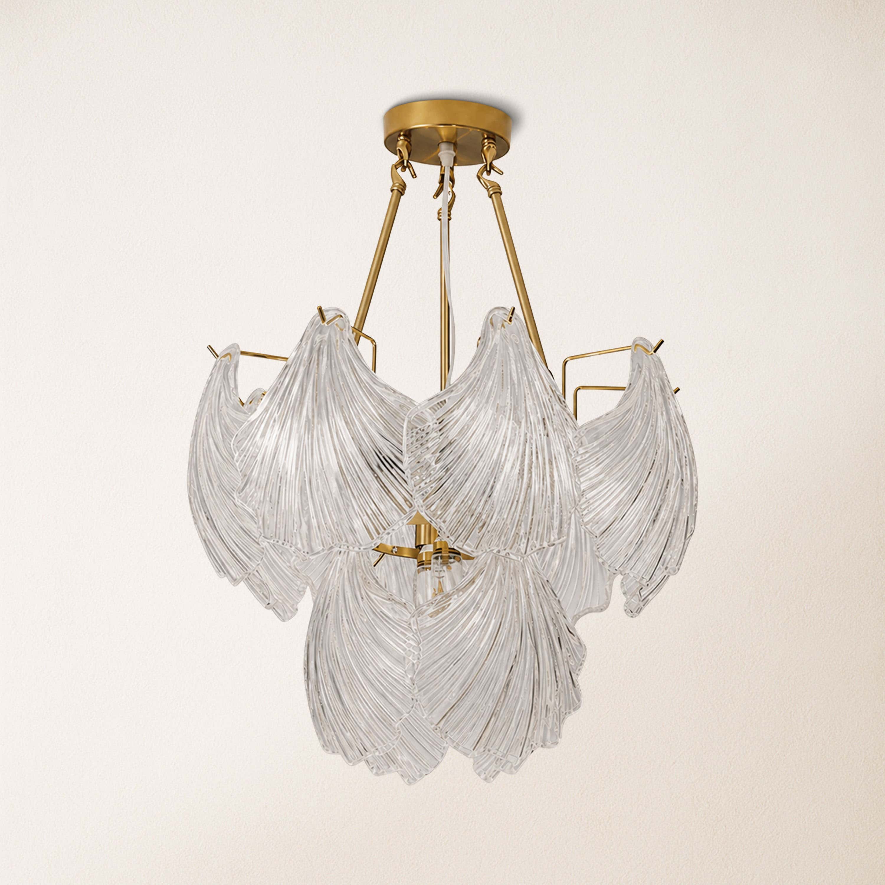 Marivelle Shell Glass Round Chandelier