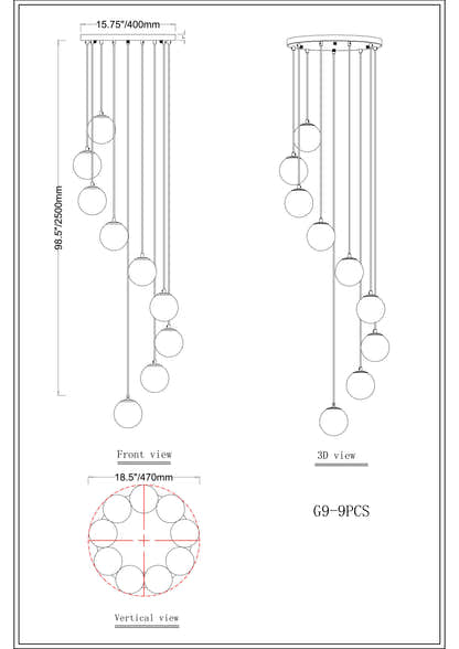 Solindra Resin Alabaster Texture Globe Cascade Chandelier