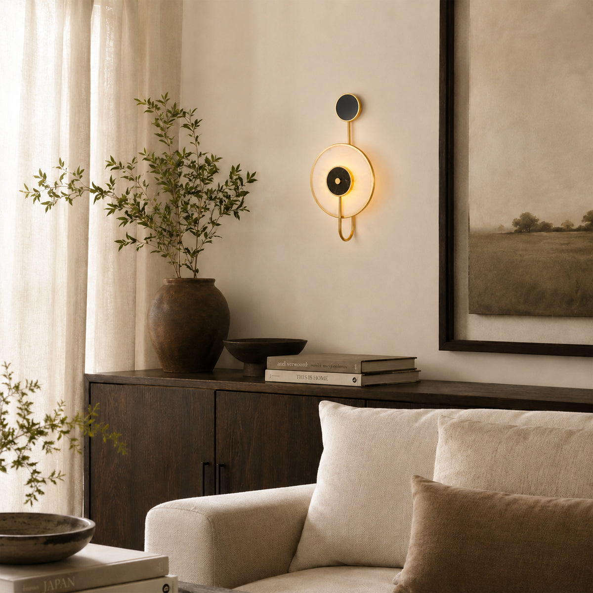 Nyxora Marble Disc Wall Sconce