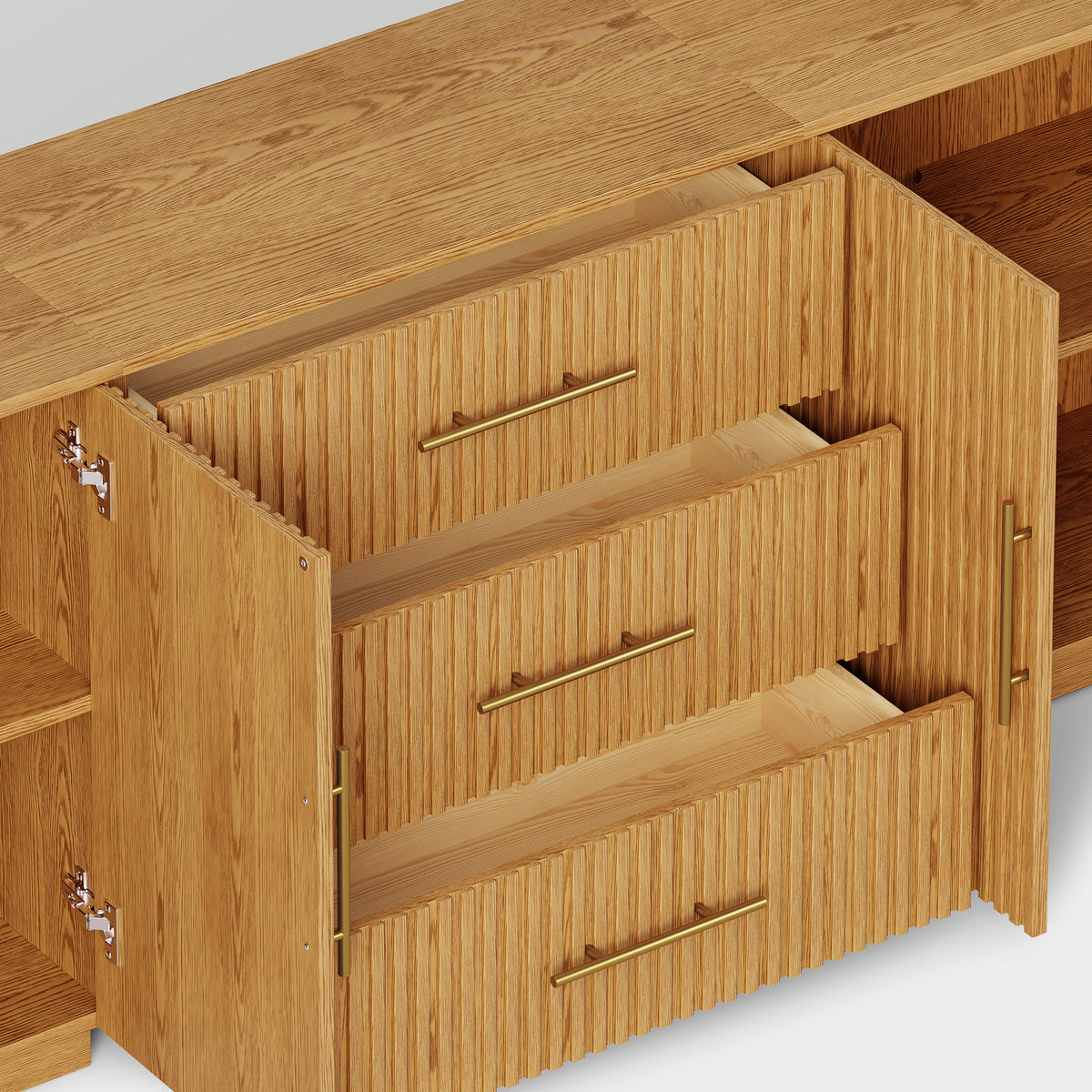 Holt Oak Modular Media Console (Set of 3)