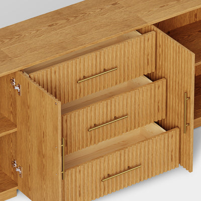 Holt Oak Modular Media Console (Set of 3)