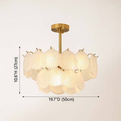 Marivelle Luxury Shell Glass Chandelier