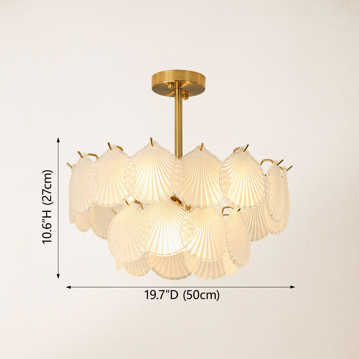 Marivelle Luxury Shell Glass Chandelier