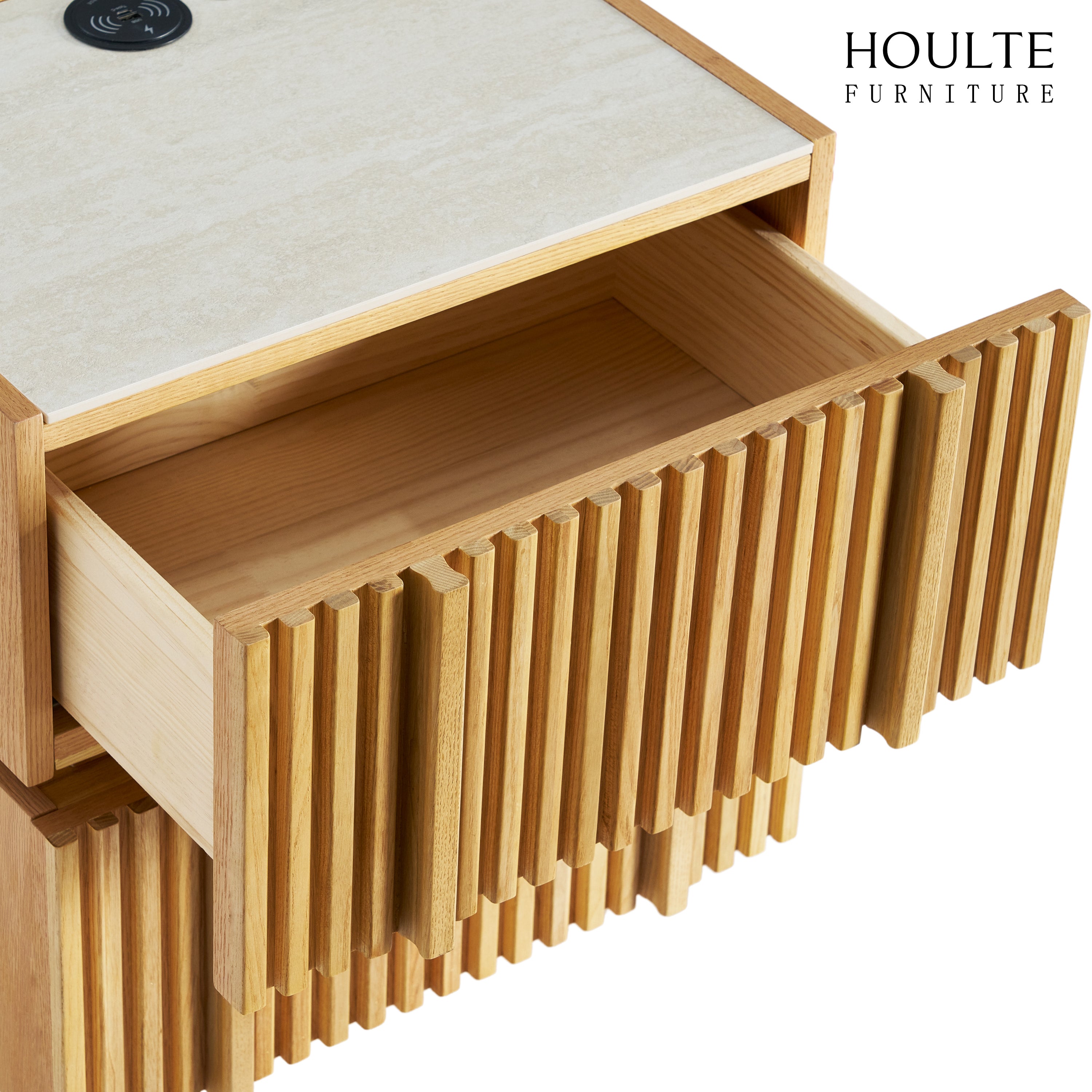 Isla Oak Nightstand 19.7" W
