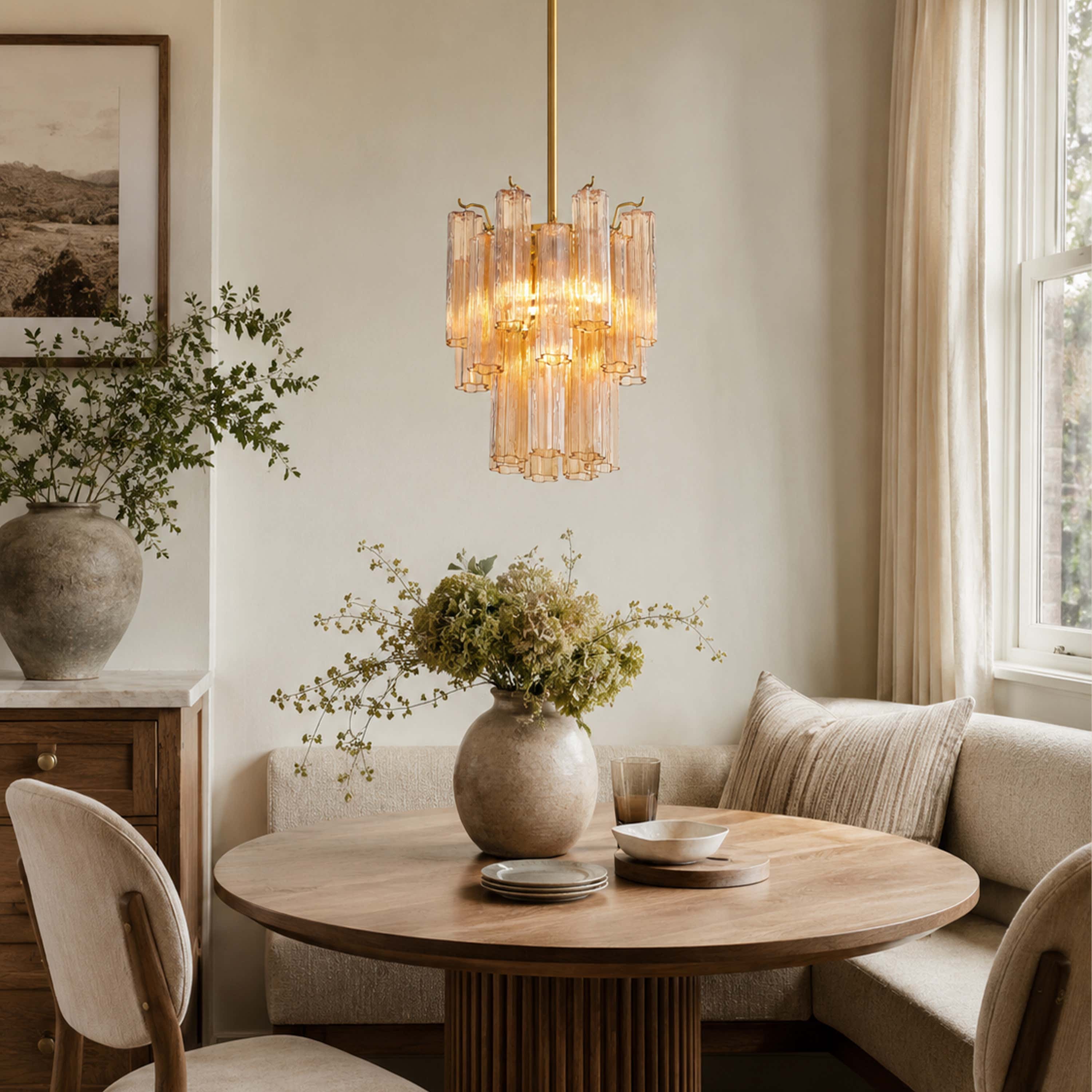 Dawel Glass Round Chandelier 12"D