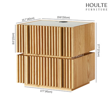 Isla Oak Nightstand 19.7" W