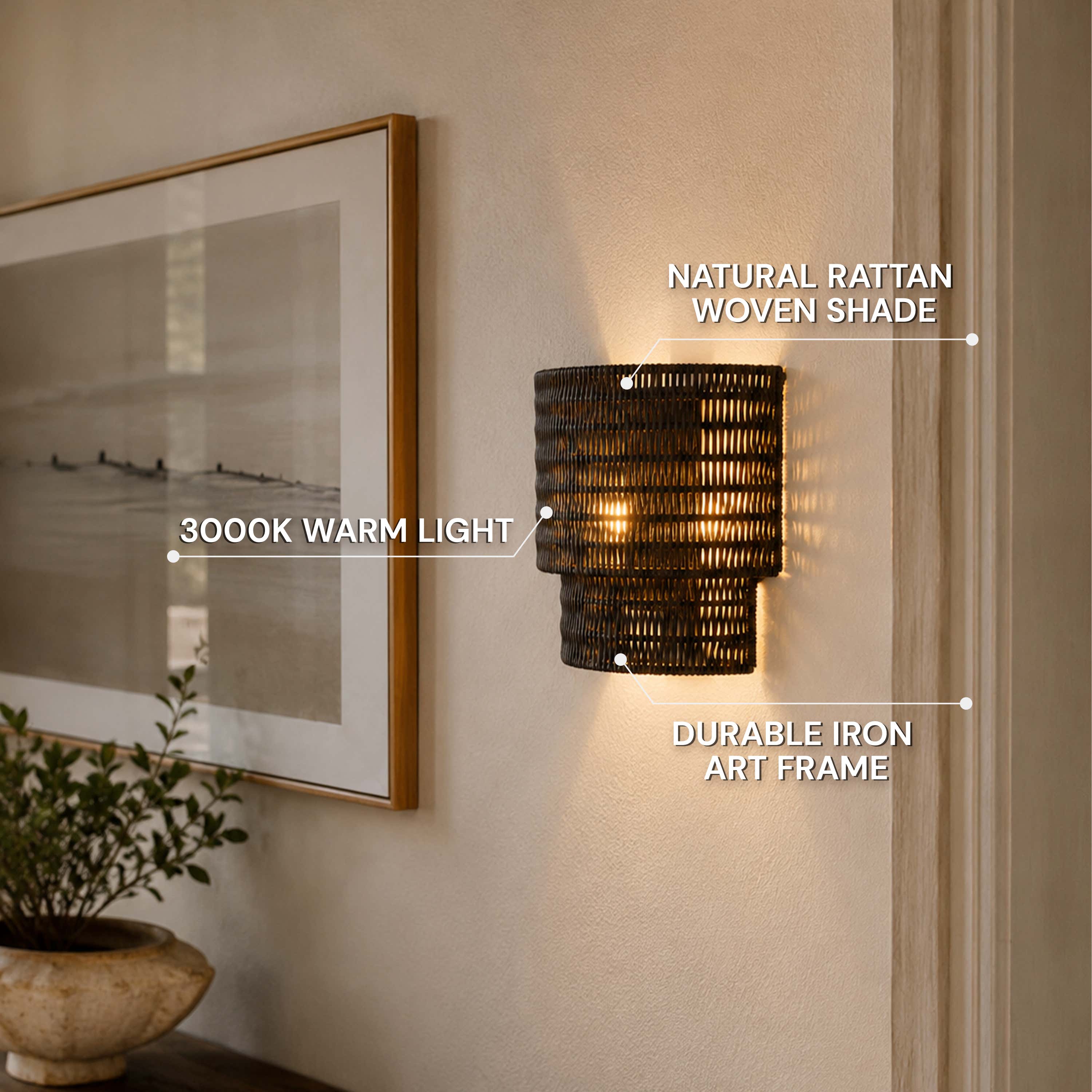 Cavana Rattan Wall Sconce