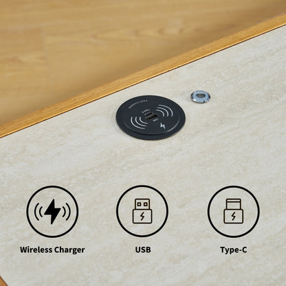 Isla Oak Sintered Stone Nightstand 20" W