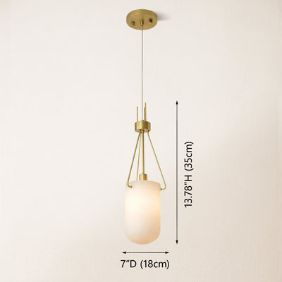 Dadaly Lottia Alabaster Small Art Pendant Light 7"D
