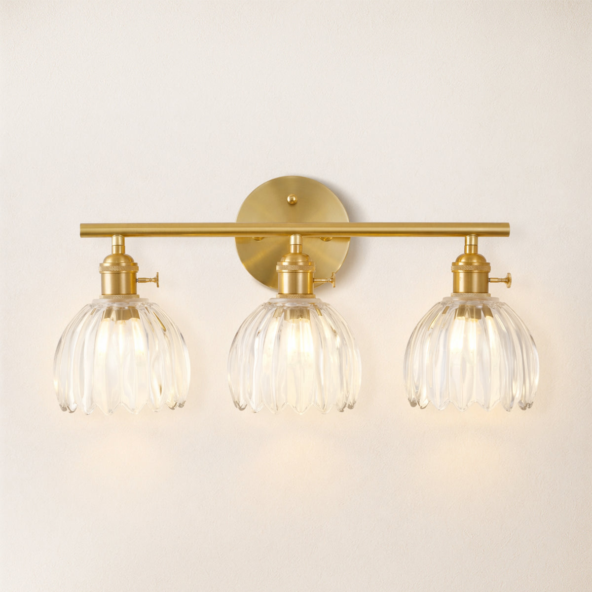 Orbixa Clear Glass 3-Lights Wall Sconce 18.8"W