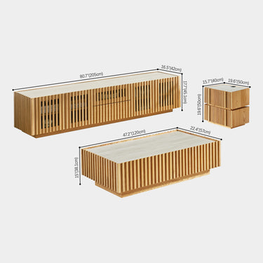 Isla Oak Media Console And Coffee Table And Nightstand