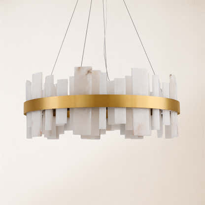 Nocturne Alabaster Round Chandelier 32"