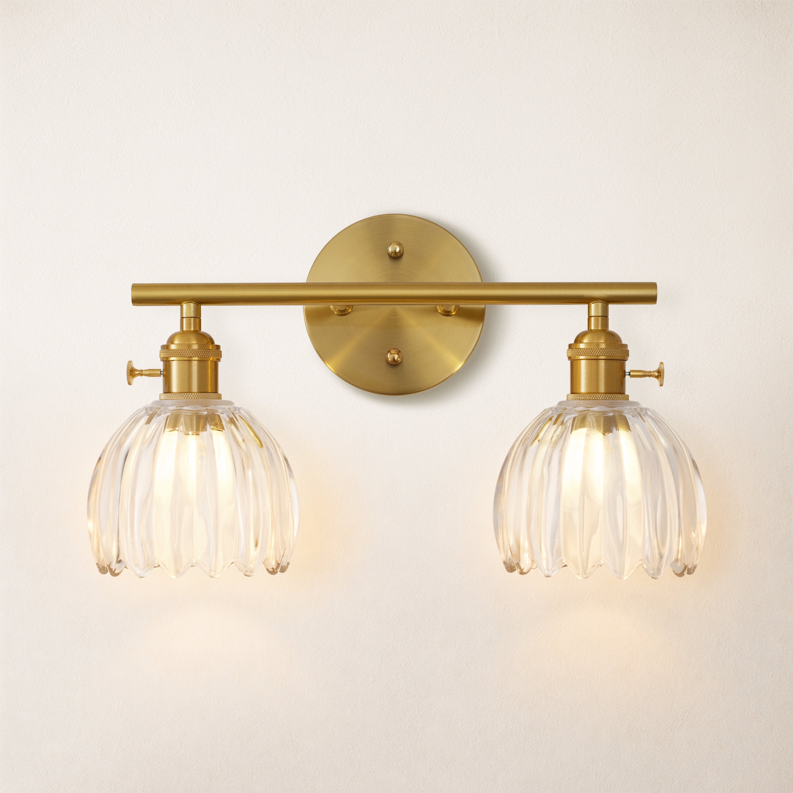Orbixa Clear Glass 2-Lights Wall Sconce 15"W