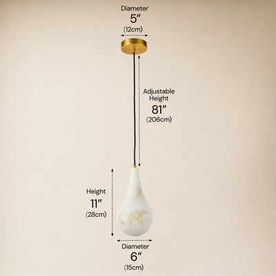 Sylvene Resin Teardrop Pendant 5.9"D 
