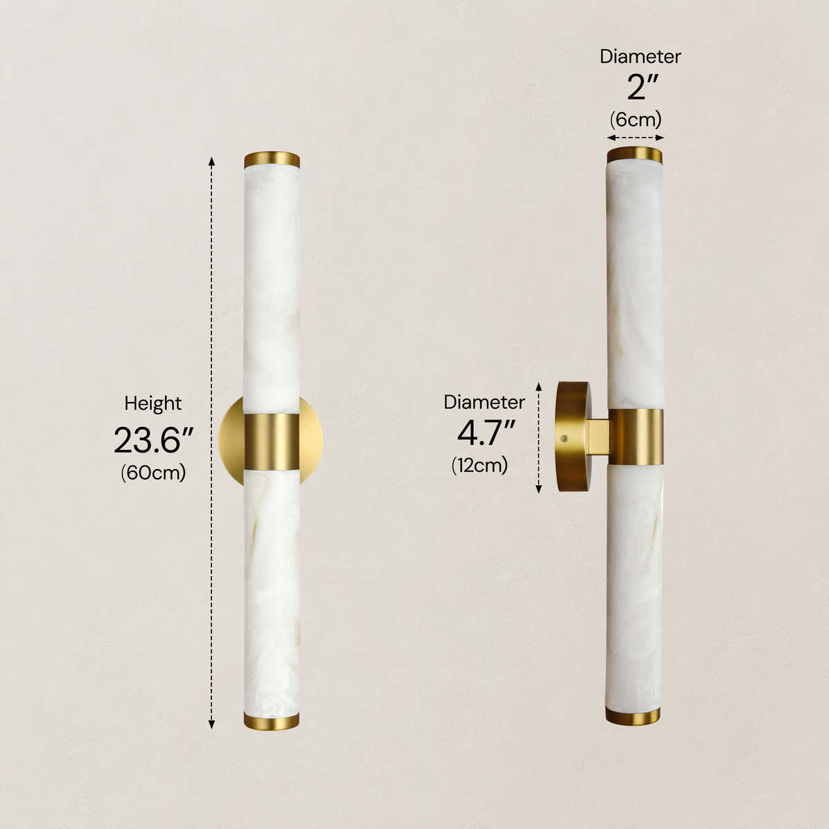 Valenne Resin Cylinder Wall Sconce 23.6"H dimensions 1