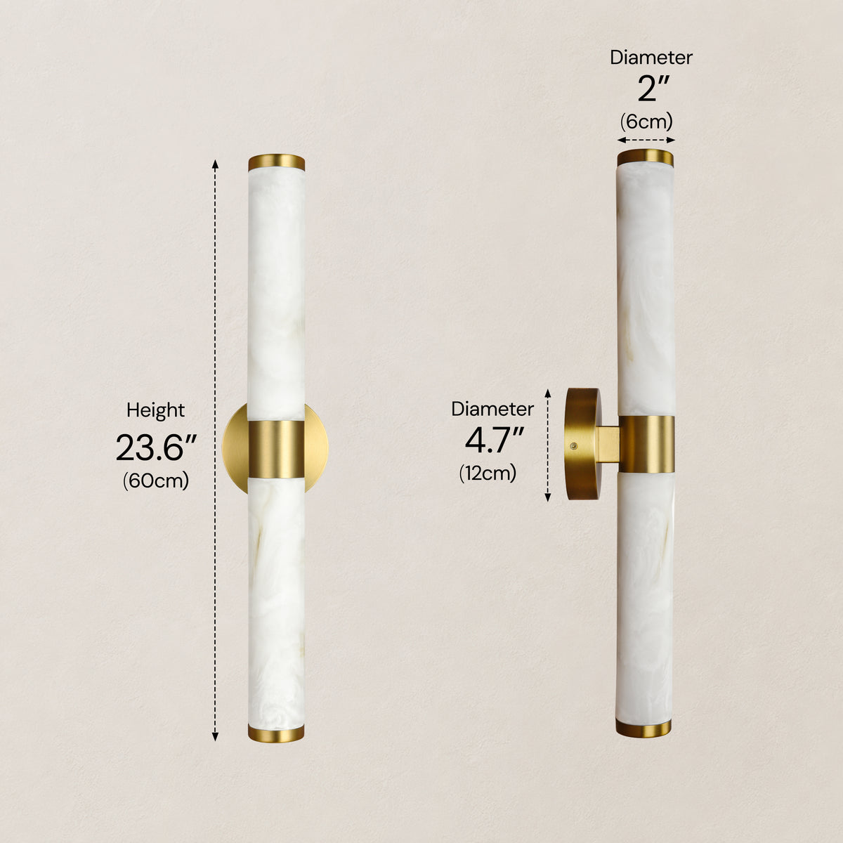 Valenne Resin Cylinder Wall Sconce 23.6"H