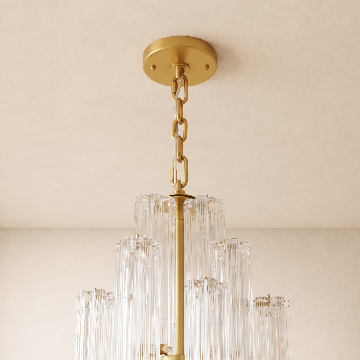 Lumeris Glass Cascade Chandelier 36"D