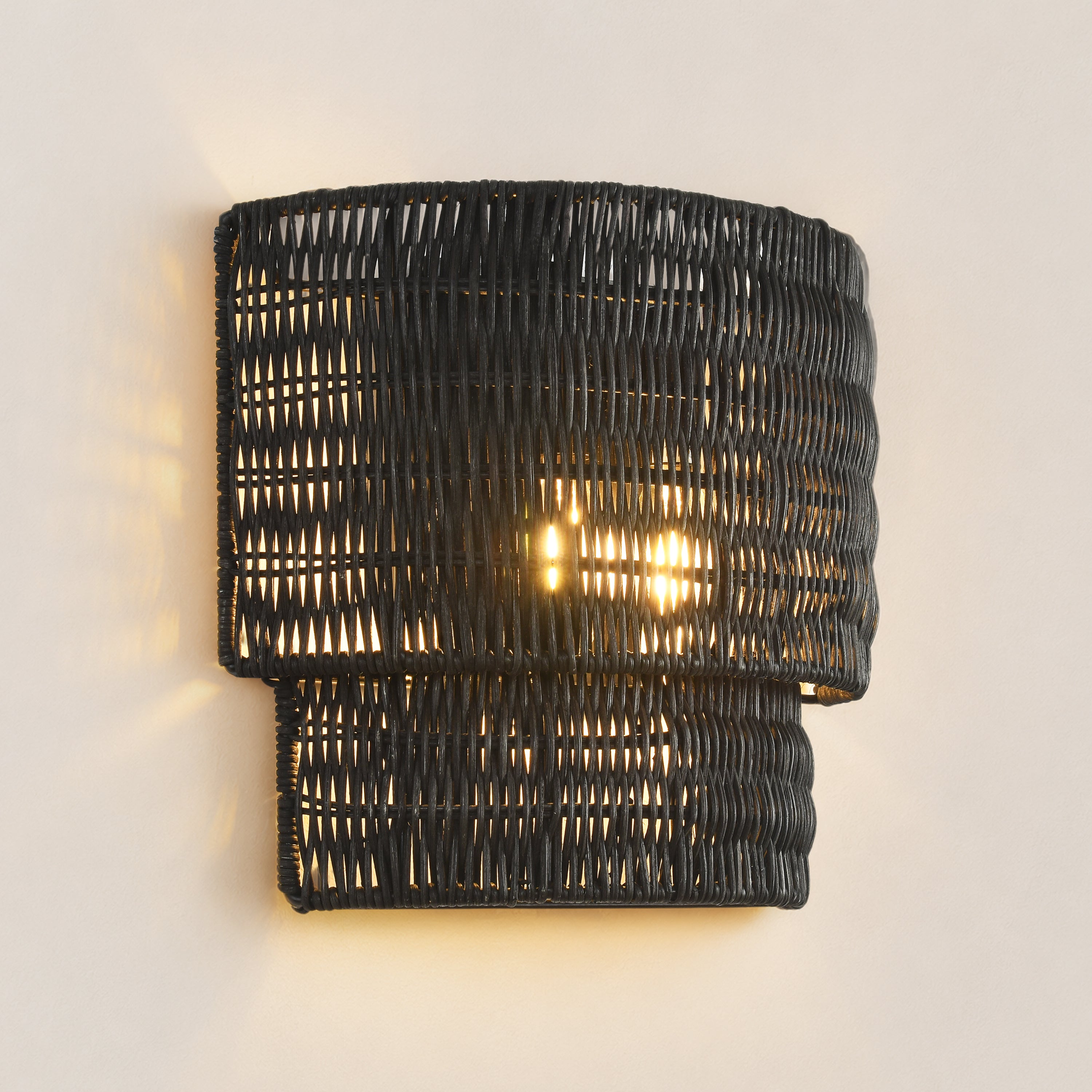 Cavana Rattan Wall Sconce#Finish_Black