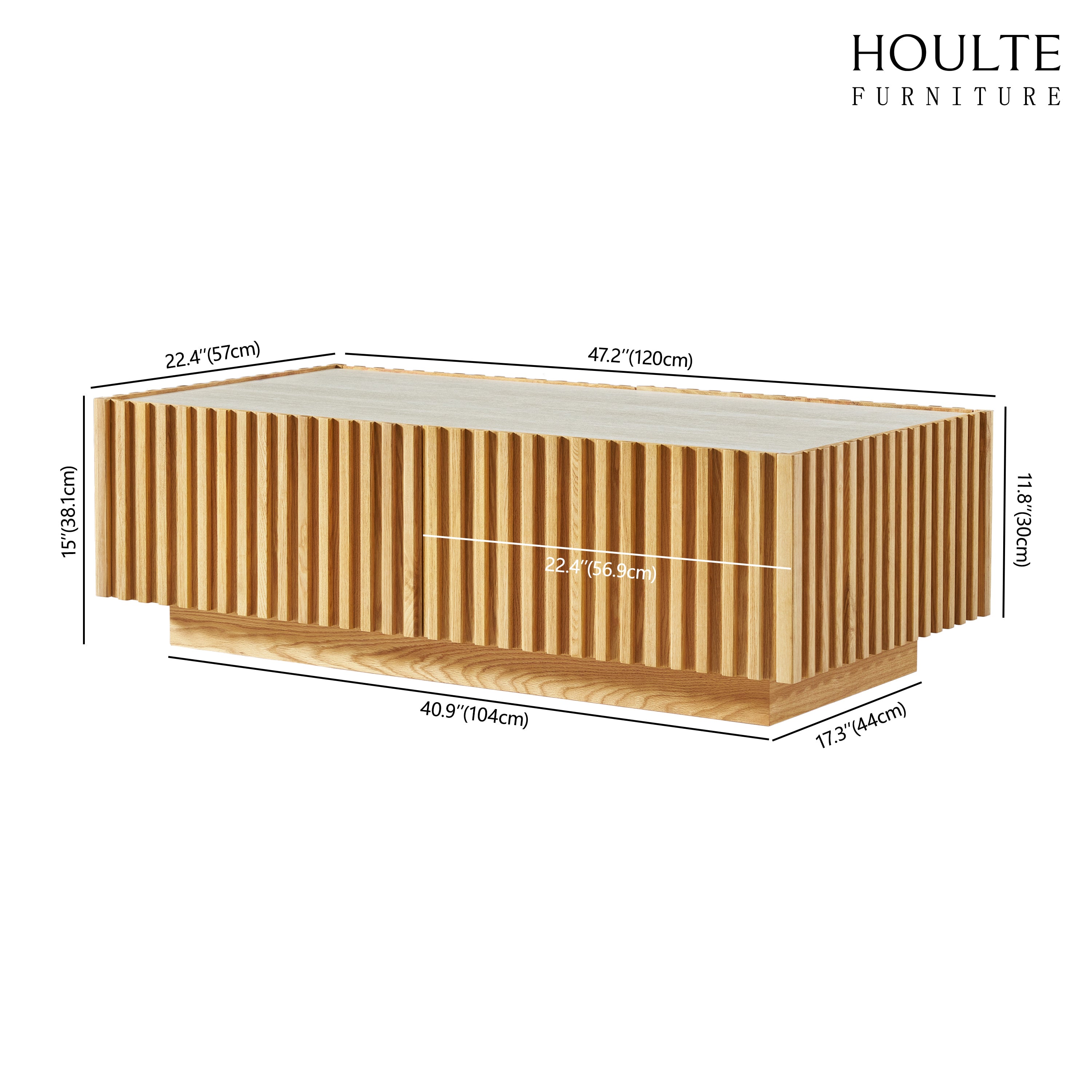 Isla Oak Rectangle Coffee Table 47"