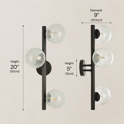 Elowen Glass Globe Wall Sconce 20"H